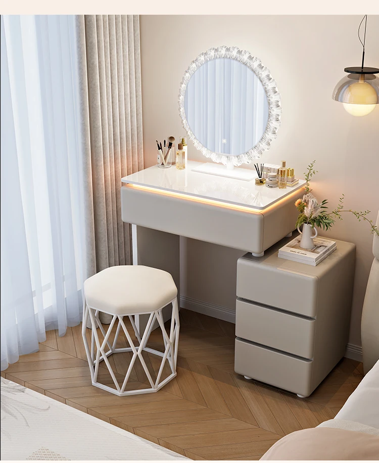 Modern Corner Vanity Desk Tallboy Femme Luxury European Vanity Table Unique Design Tocador De Maquillaje Furniture Bedroom