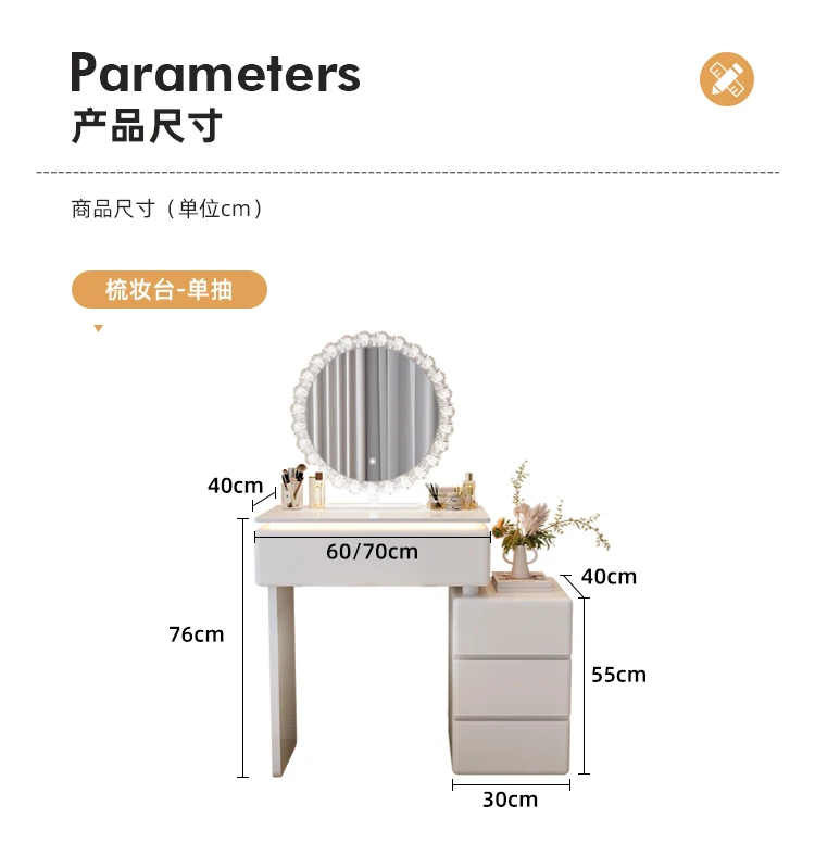 Modern Corner Vanity Desk Tallboy Femme Luxury European Vanity Table Unique Design Tocador De Maquillaje Furniture Bedroom