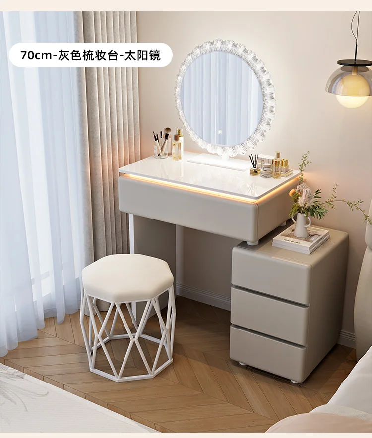 Modern Corner Vanity Desk Tallboy Femme Luxury European Vanity Table Unique Design Tocador De Maquillaje Furniture Bedroom