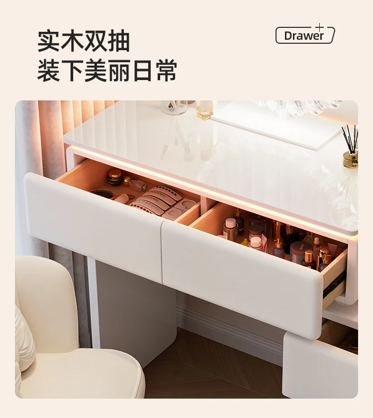 Modern Corner Vanity Desk Tallboy Femme Luxury European Vanity Table Unique Design Tocador De Maquillaje Furniture Bedroom