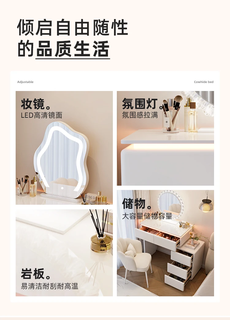 Modern Corner Vanity Desk Tallboy Femme Luxury European Vanity Table Unique Design Tocador De Maquillaje Furniture Bedroom