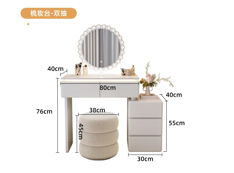 Modern Corner Vanity Desk Tallboy Femme Luxury European Vanity Table Unique Design Tocador De Maquillaje Furniture Bedroom