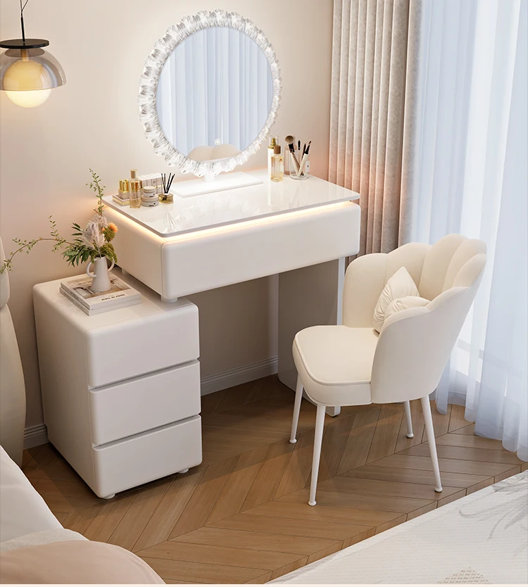 Modern Corner Vanity Desk Tallboy Femme Luxury European Vanity Table Unique Design Tocador De Maquillaje Furniture Bedroom
