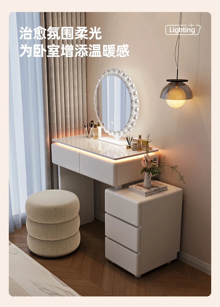 Modern Corner Vanity Desk Tallboy Femme Luxury European Vanity Table Unique Design Tocador De Maquillaje Furniture Bedroom
