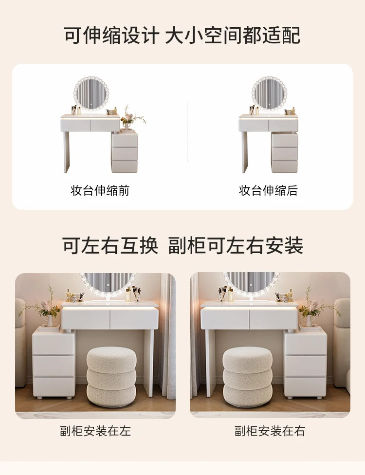 Modern Corner Vanity Desk Tallboy Femme Luxury European Vanity Table Unique Design Tocador De Maquillaje Furniture Bedroom