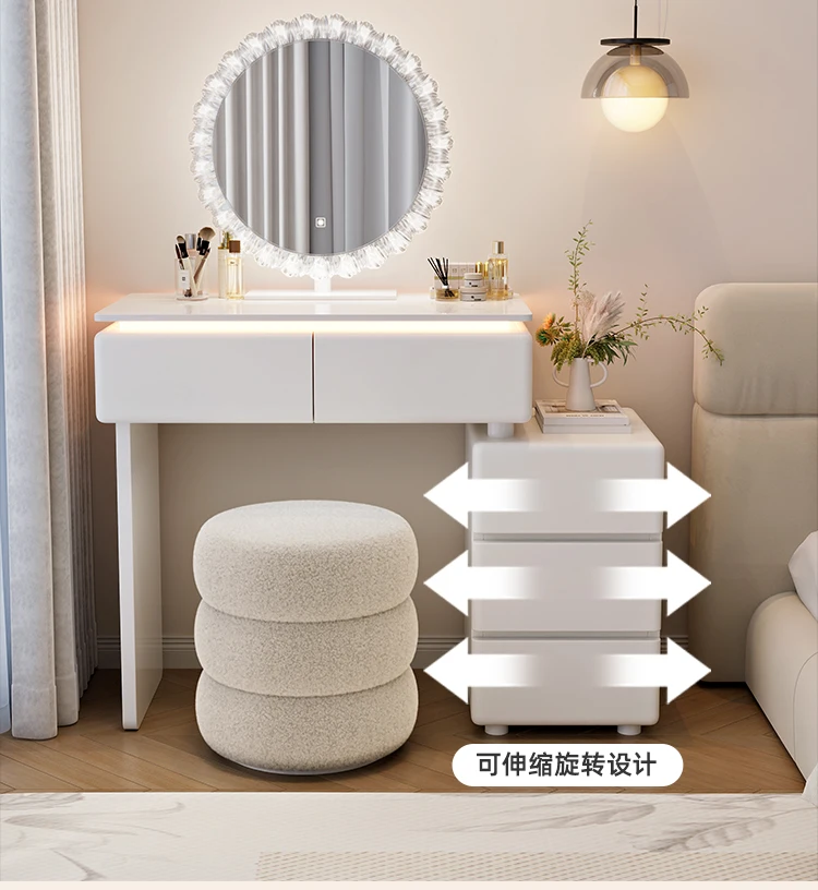 Modern Corner Vanity Desk Tallboy Femme Luxury European Vanity Table Unique Design Tocador De Maquillaje Furniture Bedroom