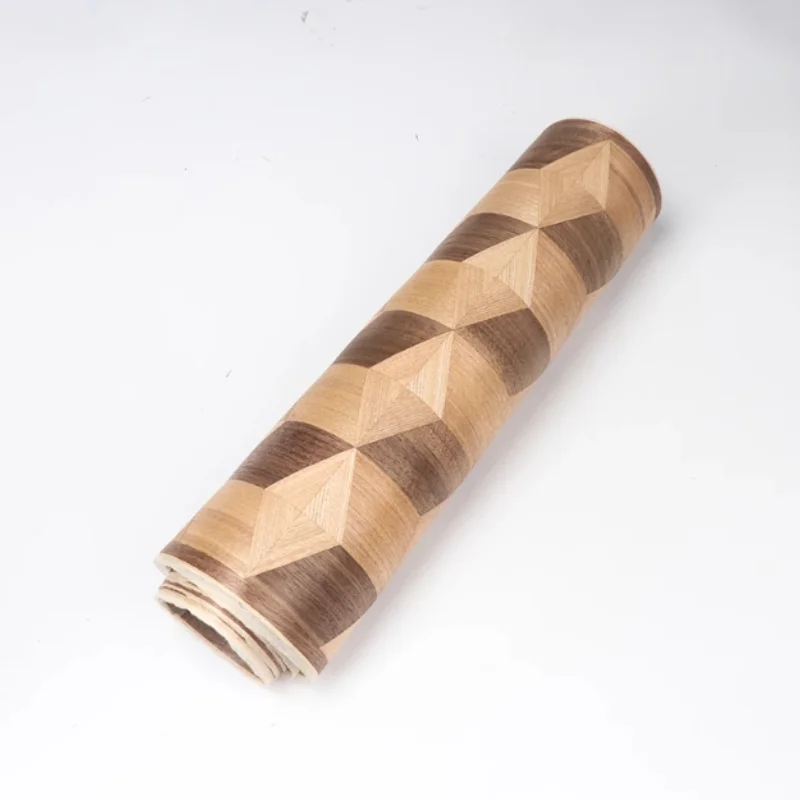 250x40cm T:0.25mm Art Geometric Patern Wood Veneer Sheets Crafts DIY Furniture Wall Cabinets Decoration Styling Spliced Panel
