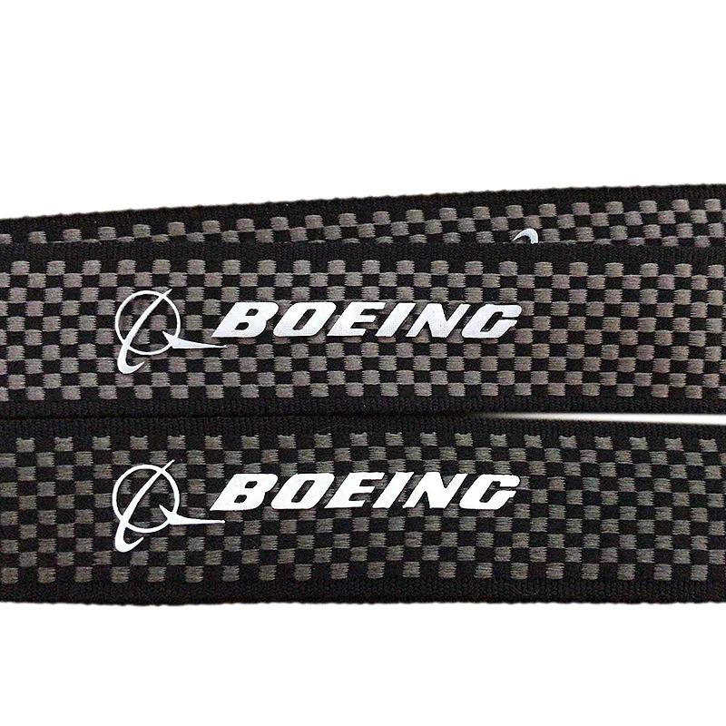 BOEING AIRUBS carbon fiber lanyard, mesh metal wide version, ID double hook lanyard unit chest card