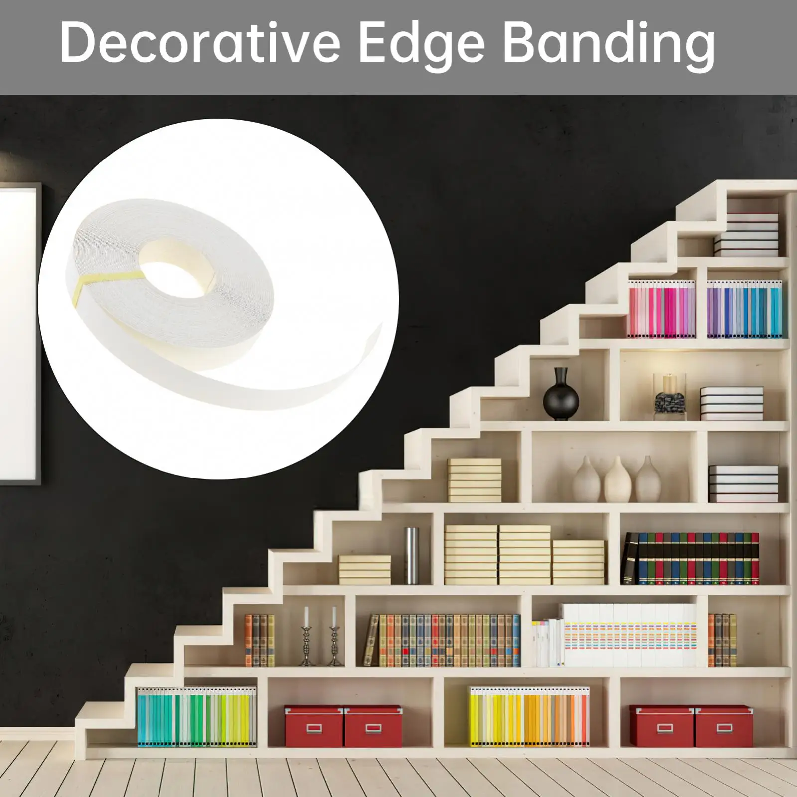 3/4 inch 15M Hot Melt Adhesive Furniture Melamine Tape Edge Banding Strip Pre-glued Veneer Edging Plywood for Cabinet Edge Decor