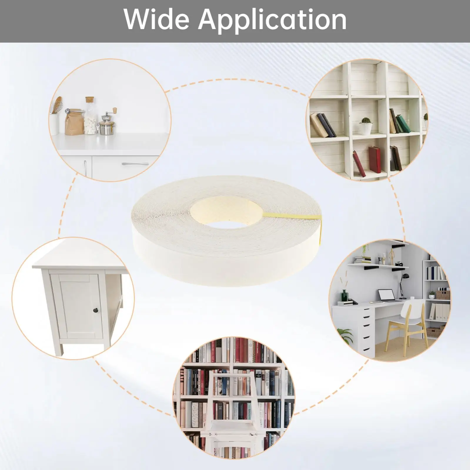 3/4 inch 15M Hot Melt Adhesive Furniture Melamine Tape Edge Banding Strip Pre-glued Veneer Edging Plywood for Cabinet Edge Decor