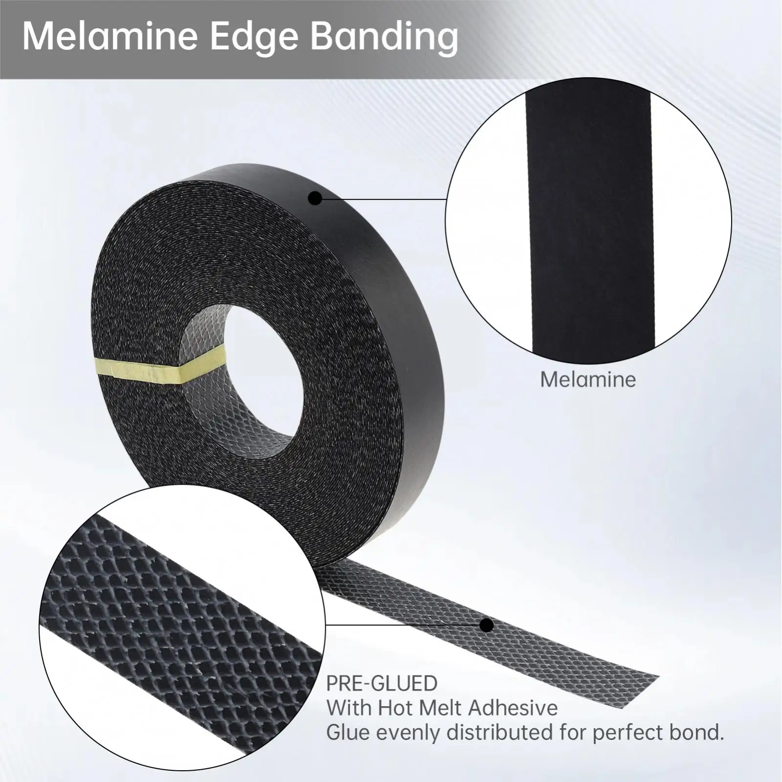 3/4 inch 15M Hot Melt Adhesive Furniture Melamine Tape Edge Banding Strip Pre-glued Veneer Edging Plywood for Cabinet Edge Decor