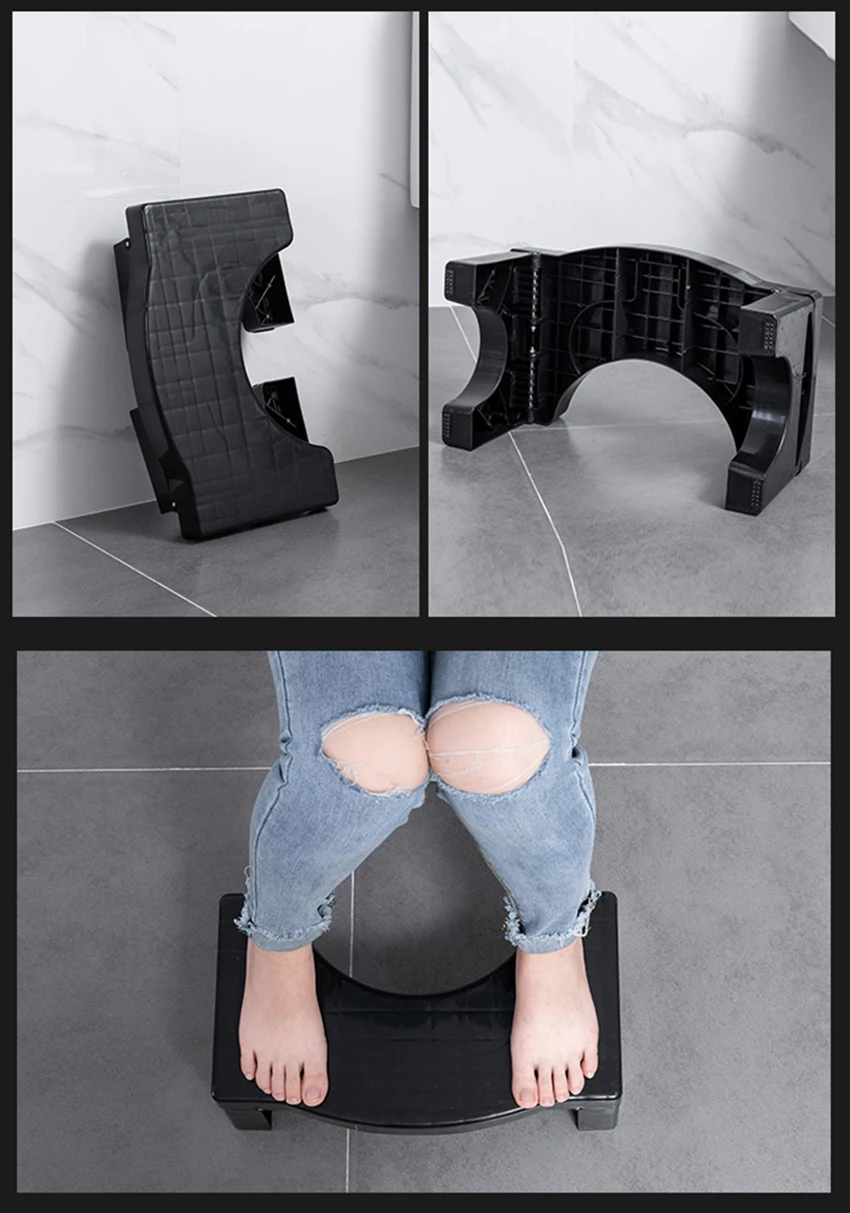 Bathroom Toilet Stool,Collapsible Toilet Squatty Step Stool With Anti-slip Surface for Adult Squat Seat Toilet Foot Stool