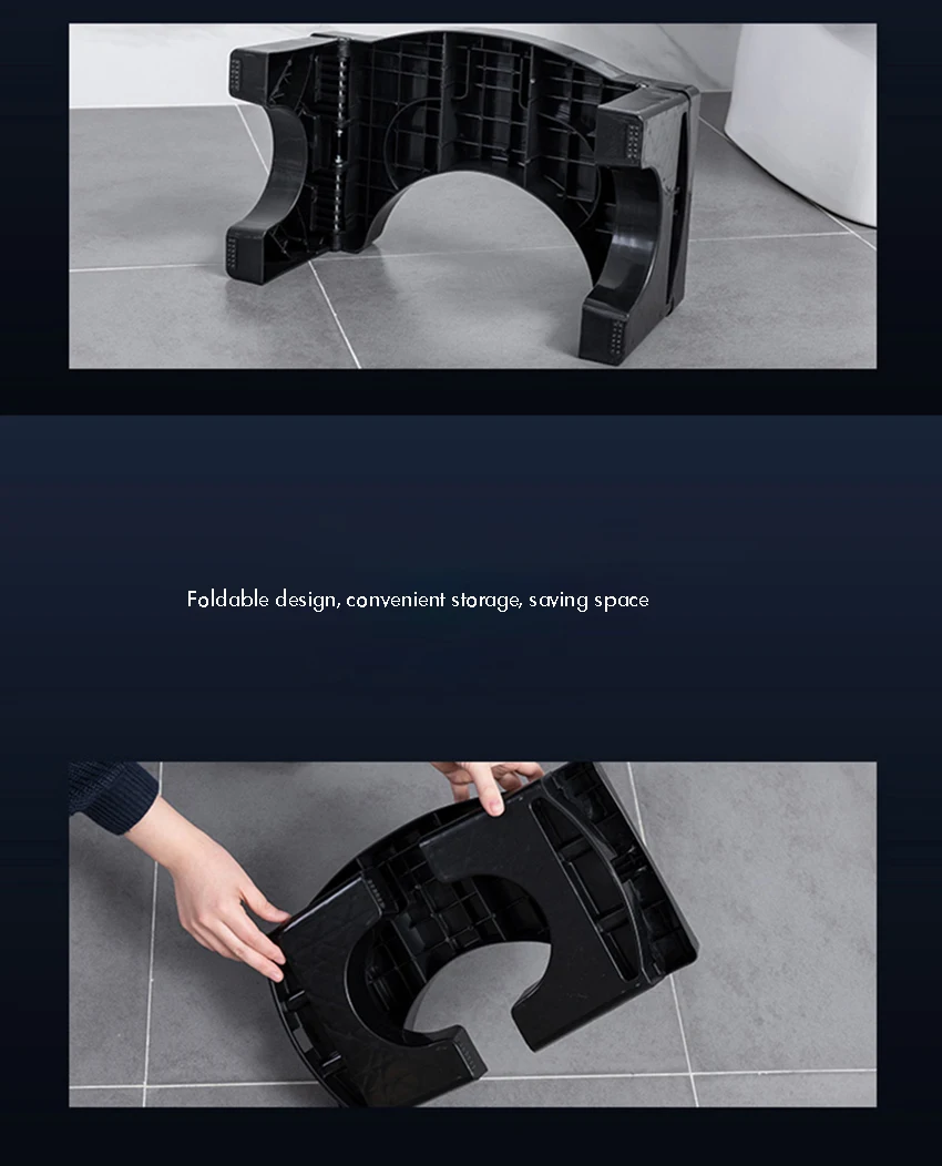 Bathroom Toilet Stool,Collapsible Toilet Squatty Step Stool With Anti-slip Surface for Adult Squat Seat Toilet Foot Stool