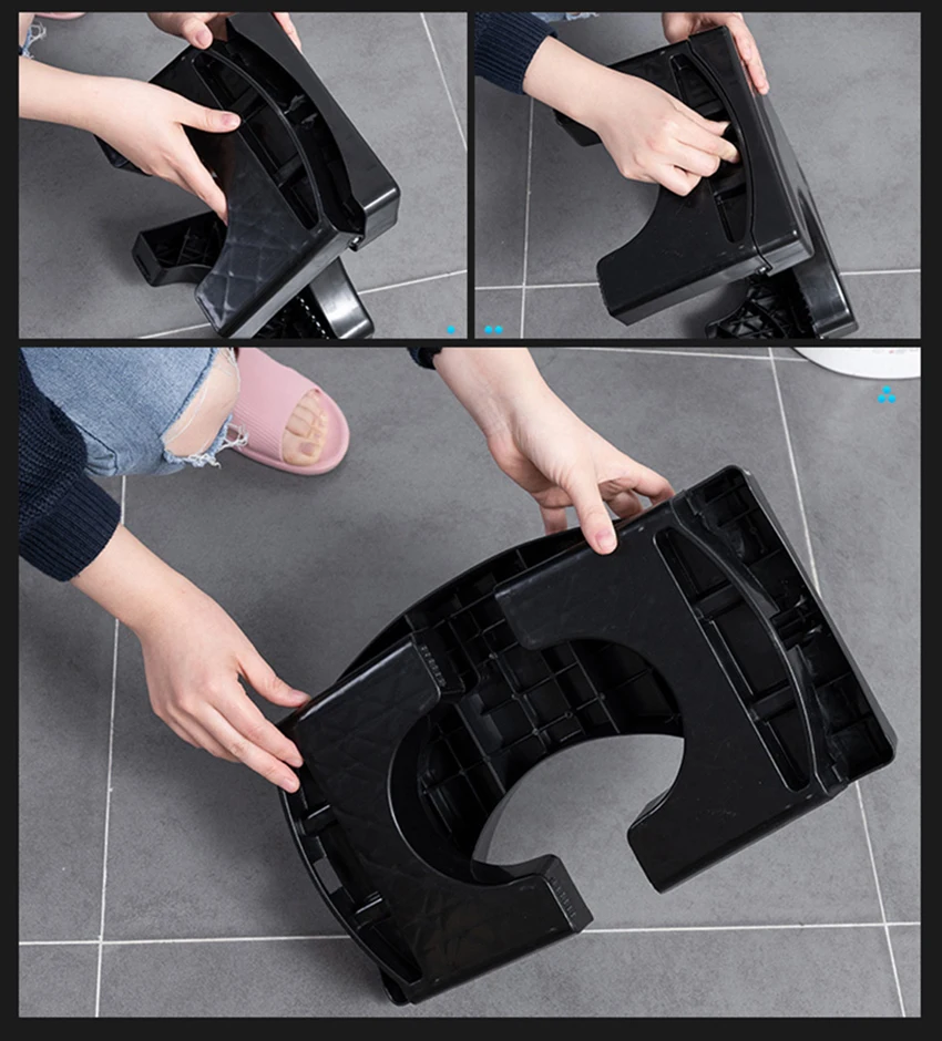 Bathroom Toilet Stool,Collapsible Toilet Squatty Step Stool With Anti-slip Surface for Adult Squat Seat Toilet Foot Stool