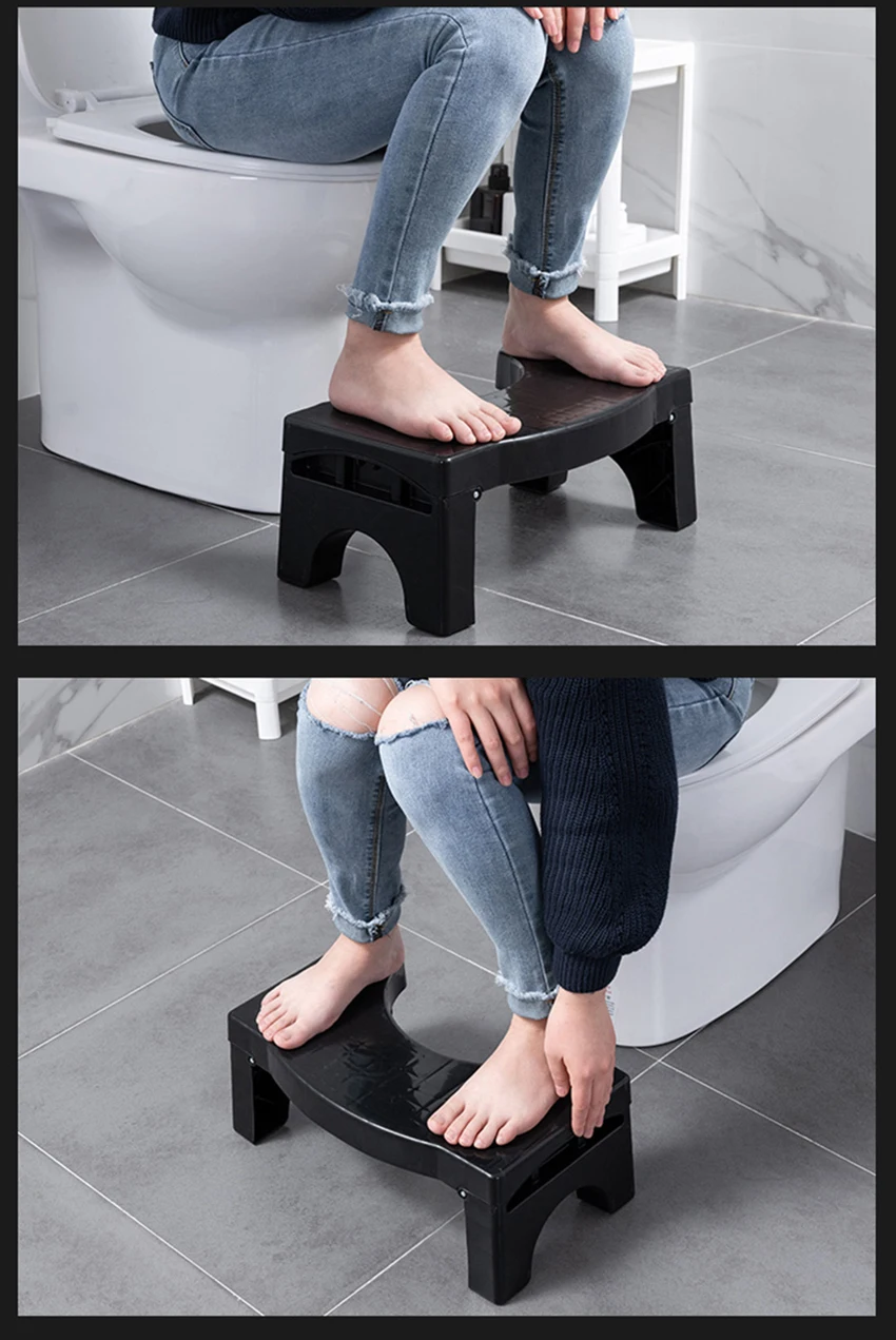 Bathroom Toilet Stool,Collapsible Toilet Squatty Step Stool With Anti-slip Surface for Adult Squat Seat Toilet Foot Stool