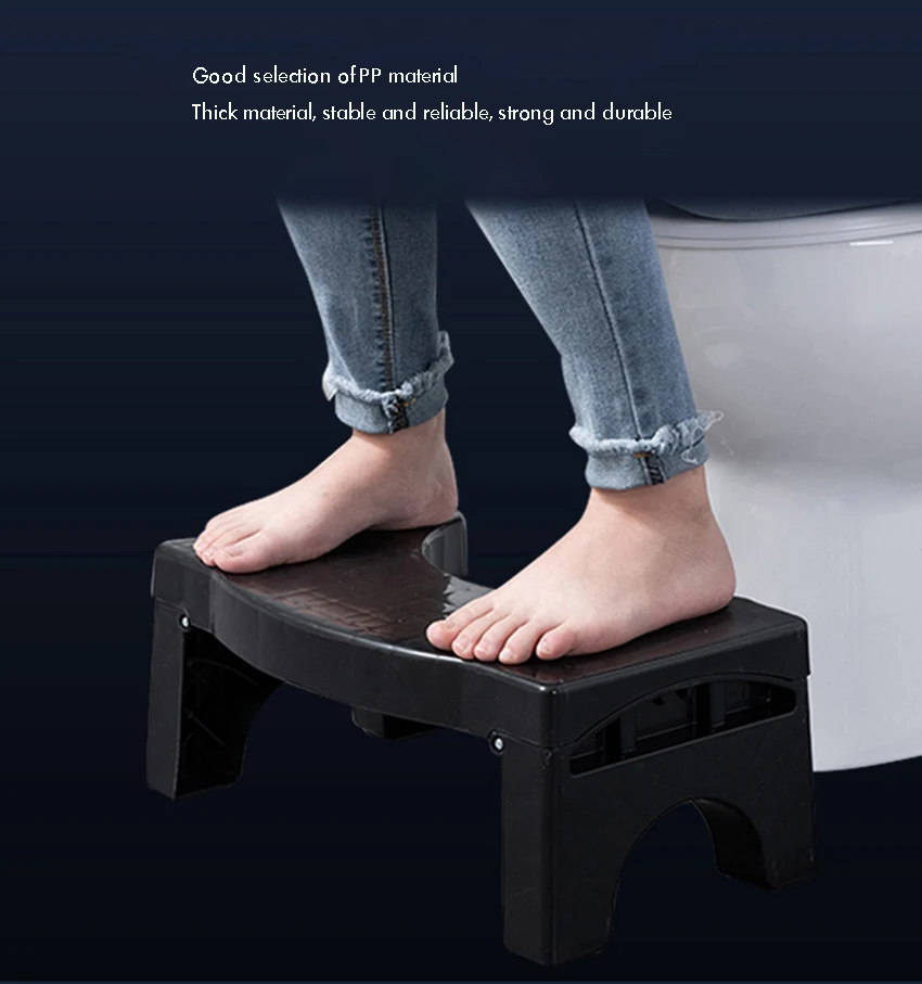 Bathroom Toilet Stool,Collapsible Toilet Squatty Step Stool With Anti-slip Surface for Adult Squat Seat Toilet Foot Stool