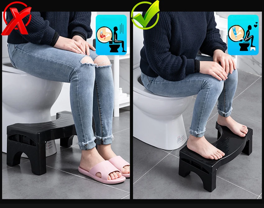 Bathroom Toilet Stool,Collapsible Toilet Squatty Step Stool With Anti-slip Surface for Adult Squat Seat Toilet Foot Stool