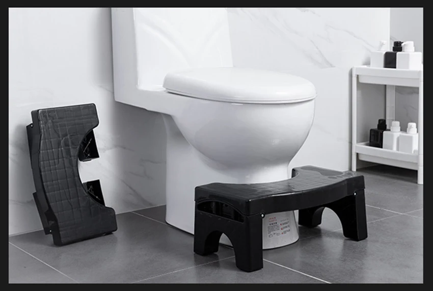 Bathroom Toilet Stool,Collapsible Toilet Squatty Step Stool With Anti-slip Surface for Adult Squat Seat Toilet Foot Stool