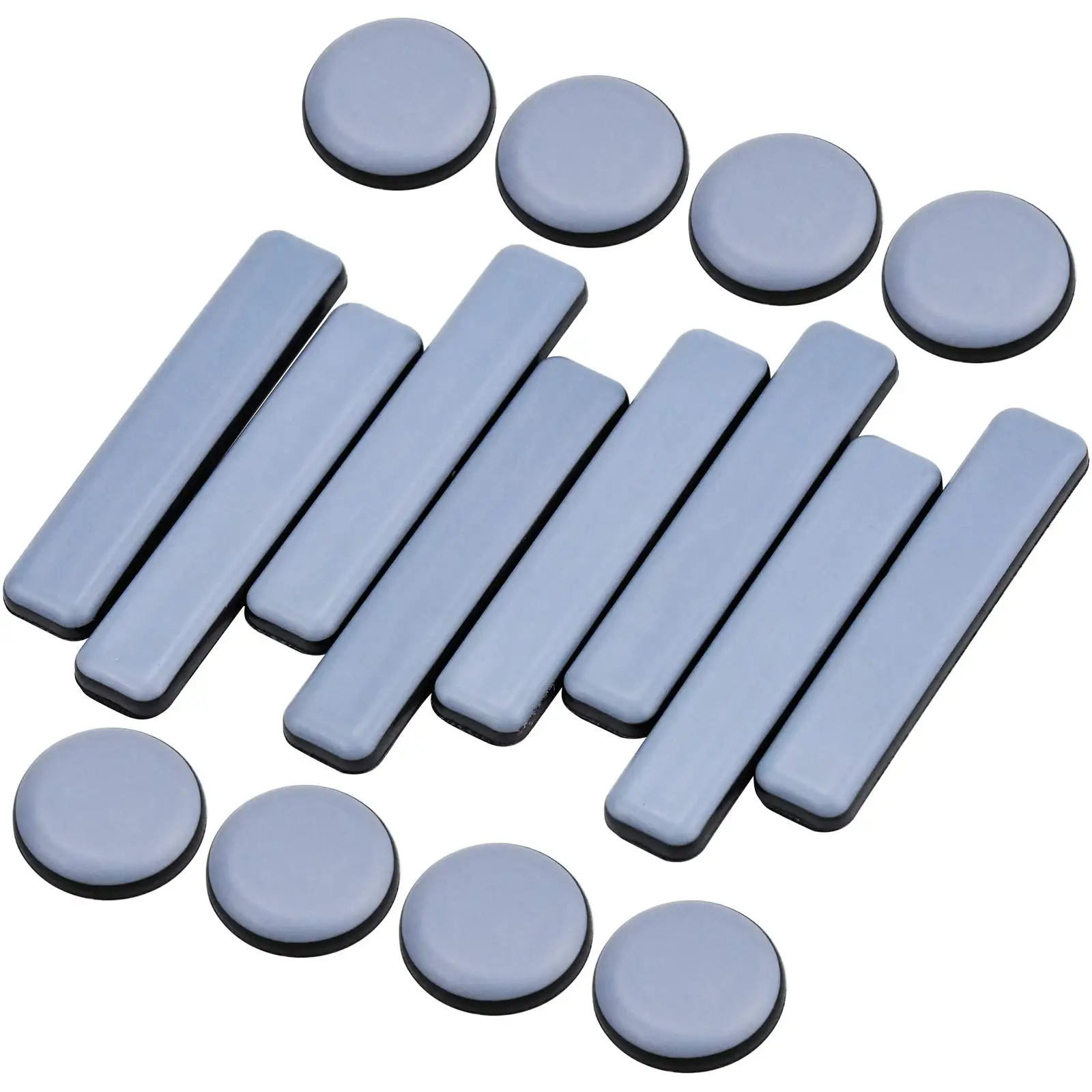 A04I 16 Pcs Furniture Glides PTFE Sliders Self-Adhesive Furniture Glides Set Round Square for Furniture Easy