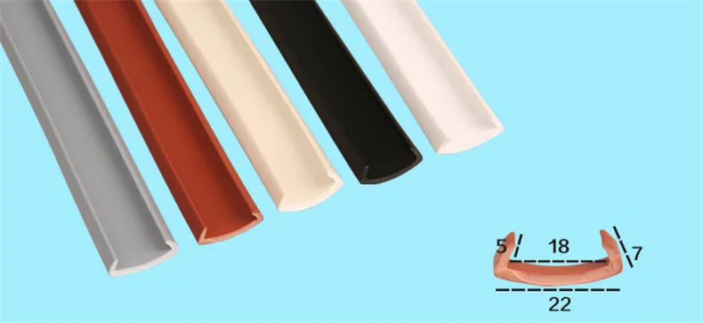 U Edge Banding Veneer Edging Furniture Soft PVC Edgeband 3MM 5MM 9MM 10MM 12MM 14MM 16MM 18MM - 50MM White Beige Gray Black Red