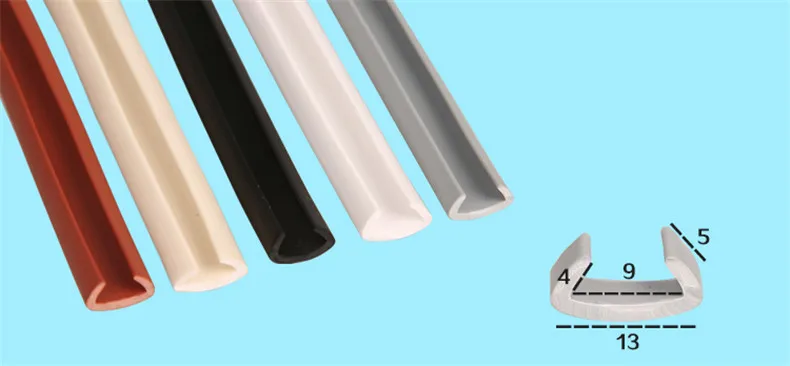 U Edge Banding Veneer Edging Furniture Soft PVC Edgeband 3MM 5MM 9MM 10MM 12MM 14MM 16MM 18MM - 50MM White Beige Gray Black Red