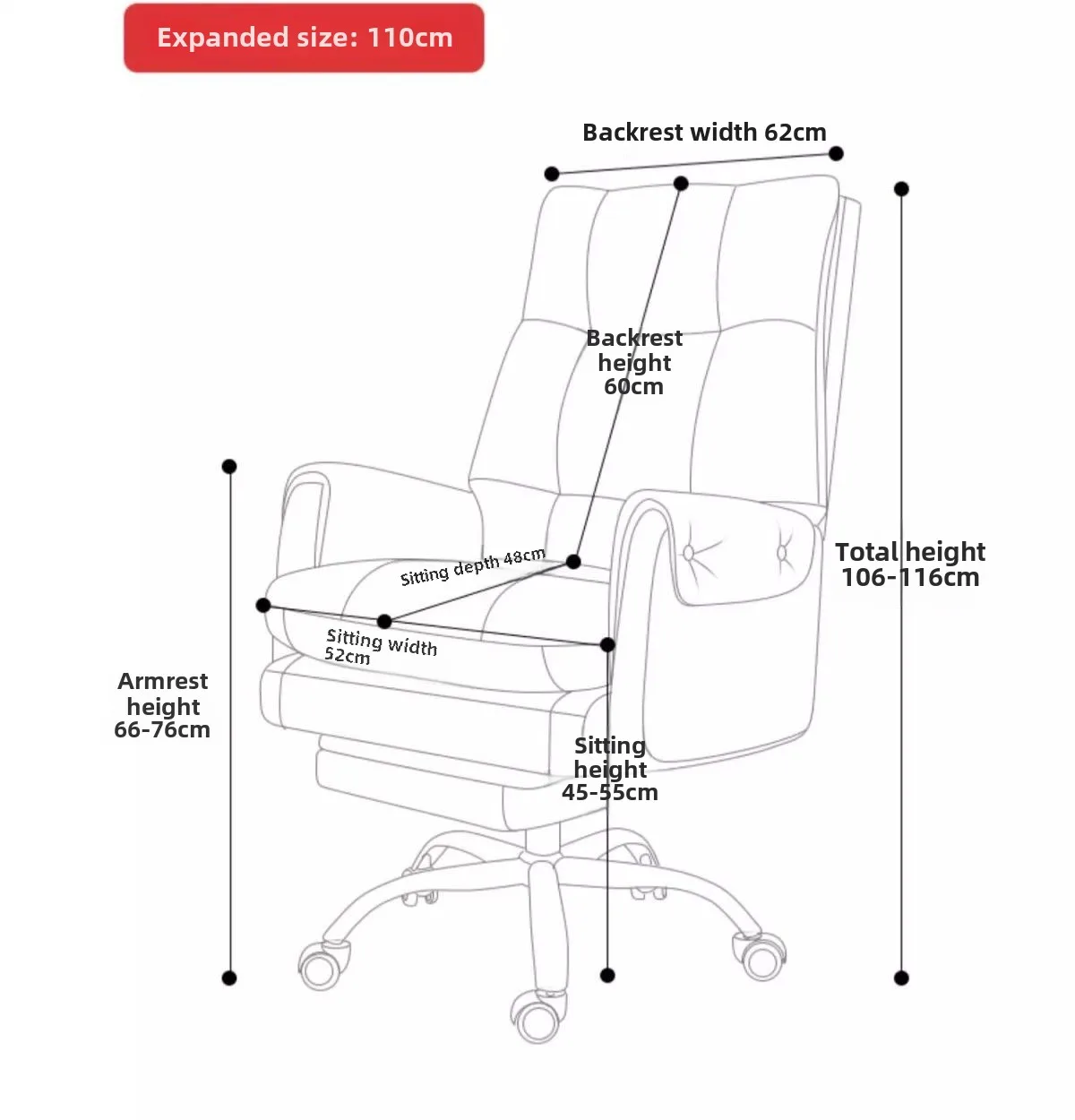 Leather, Light Luxury, Boss Chair, Home, Computer, Comfort, Office, Reclining, Sedentary, Study, Back Chair