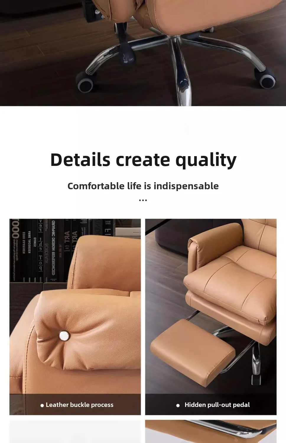 Leather, Light Luxury, Boss Chair, Home, Computer, Comfort, Office, Reclining, Sedentary, Study, Back Chair