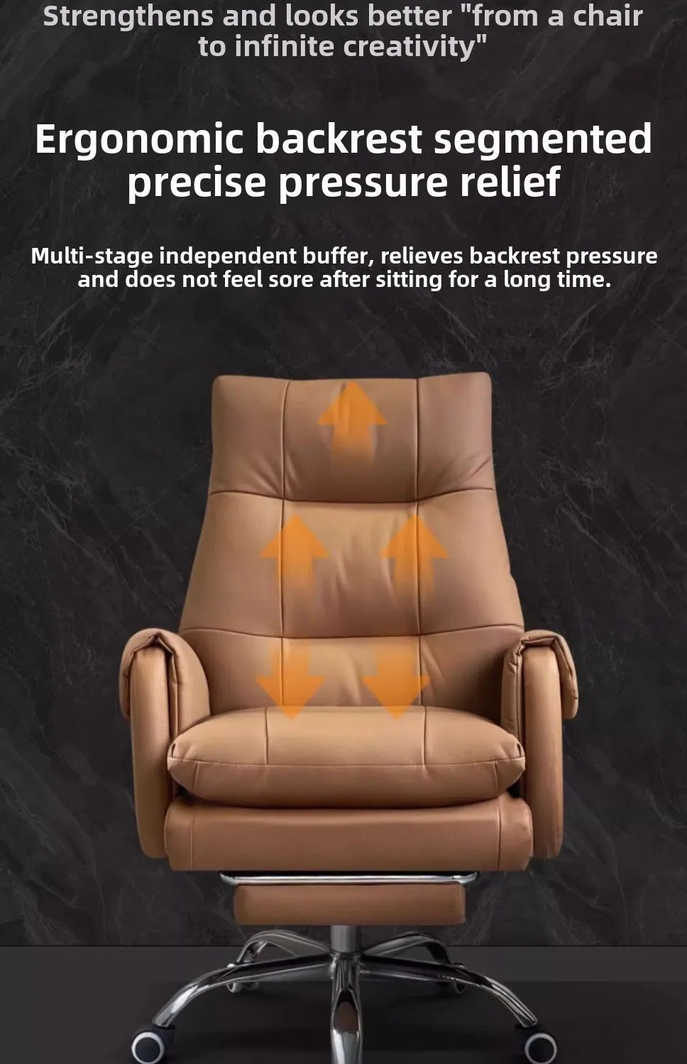 Leather, Light Luxury, Boss Chair, Home, Computer, Comfort, Office, Reclining, Sedentary, Study, Back Chair