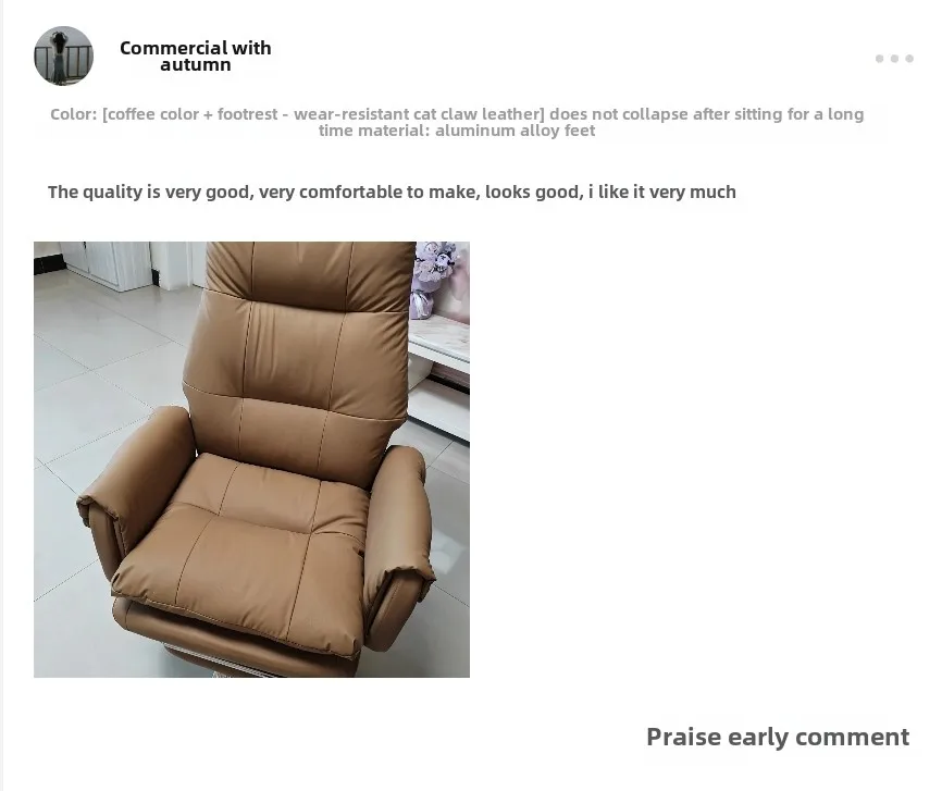 Leather, Light Luxury, Boss Chair, Home, Computer, Comfort, Office, Reclining, Sedentary, Study, Back Chair