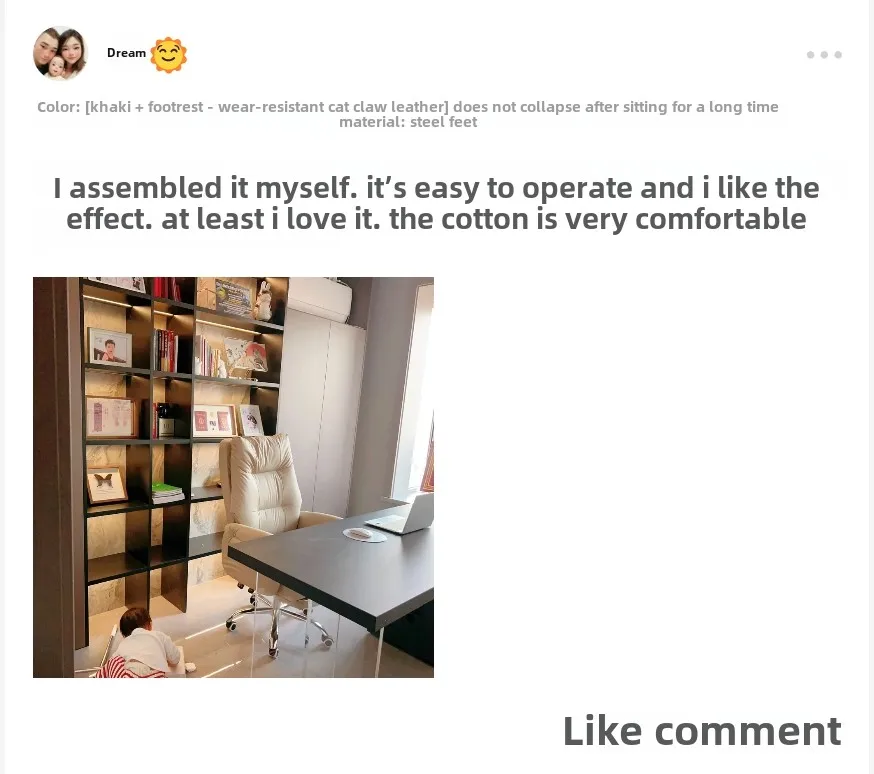 Leather, Light Luxury, Boss Chair, Home, Computer, Comfort, Office, Reclining, Sedentary, Study, Back Chair