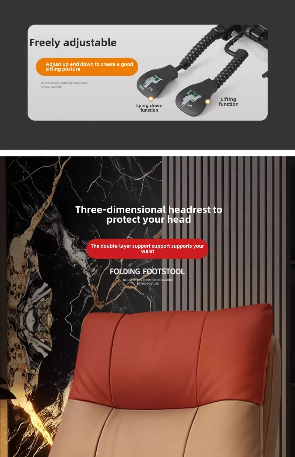 Leather, Light Luxury, Boss Chair, Home, Computer, Comfort, Office, Reclining, Sedentary, Study, Back Chair