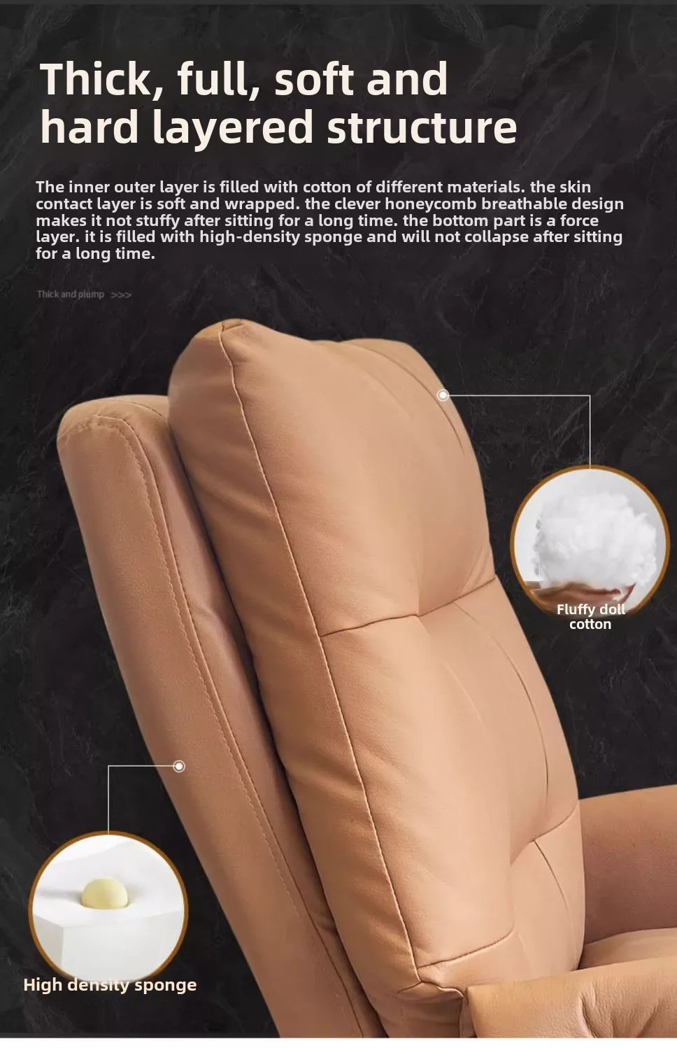Leather, Light Luxury, Boss Chair, Home, Computer, Comfort, Office, Reclining, Sedentary, Study, Back Chair