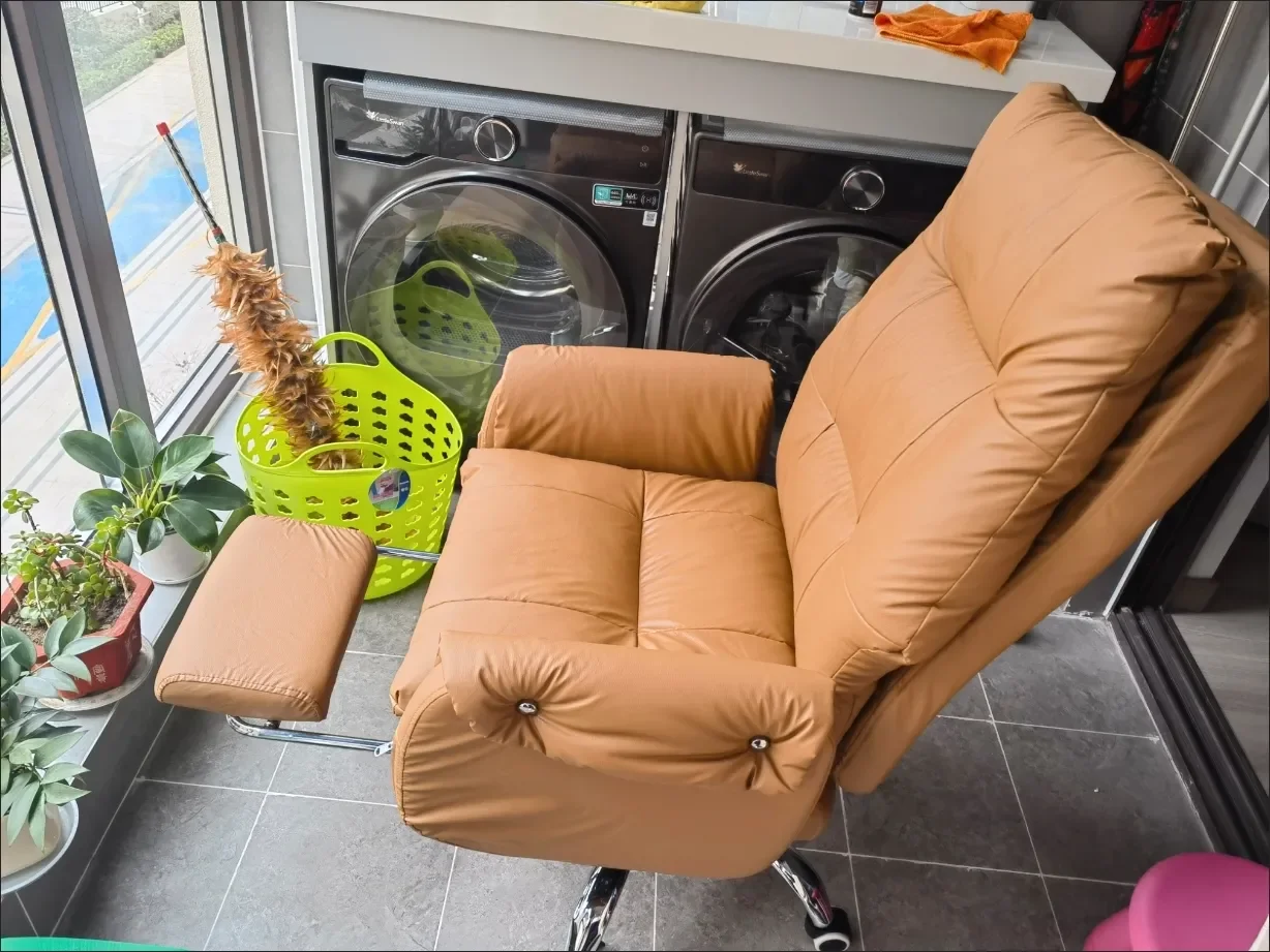 Leather, Light Luxury, Boss Chair, Home, Computer, Comfort, Office, Reclining, Sedentary, Study, Back Chair