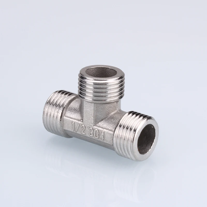 1-10pcs 1/2" 3/4" 304 Stainless Steel Connector Female Male Thread 2/3 Way Tee Type Reducing Elbow Adapter Union Coupler Fitting