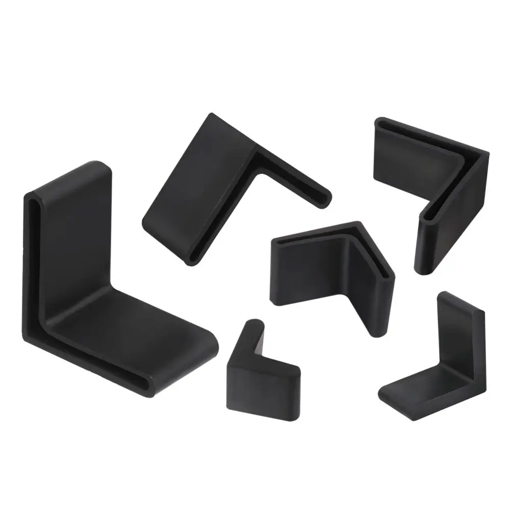 4Pcs Slotted Angle Bar Shelf Iron Bed L Type Rubber Base Foot Pad Foot Cover Protective Rubber Sleeve
