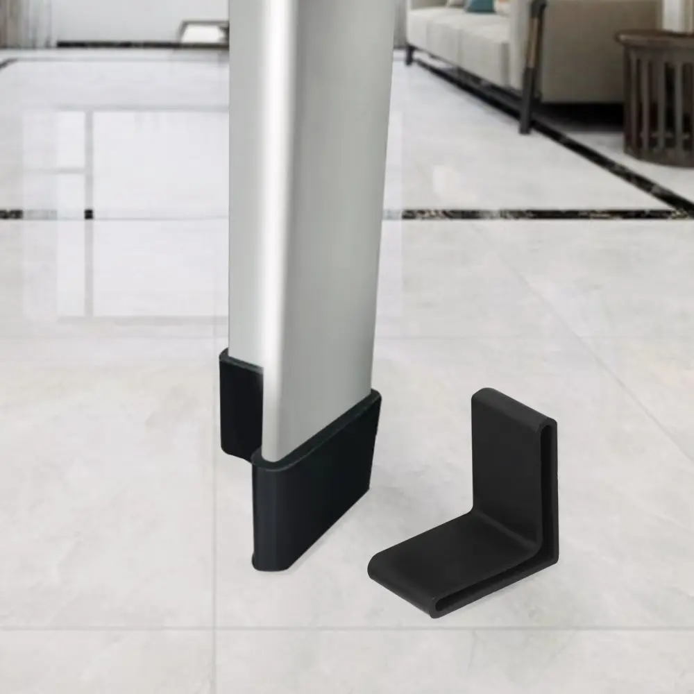 4Pcs Slotted Angle Bar Shelf Iron Bed L Type Rubber Base Foot Pad Foot Cover Protective Rubber Sleeve