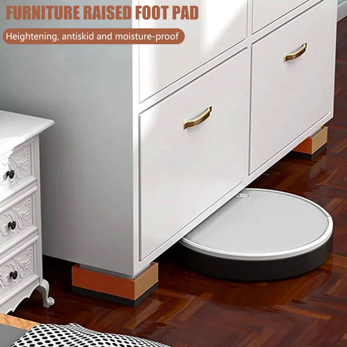 4PCS/Set Adjustable Desk Lifts Leg Extenders Bed Furniture Risers Anti-slip Shock Absorption for Bed Risers Table Couch Chair