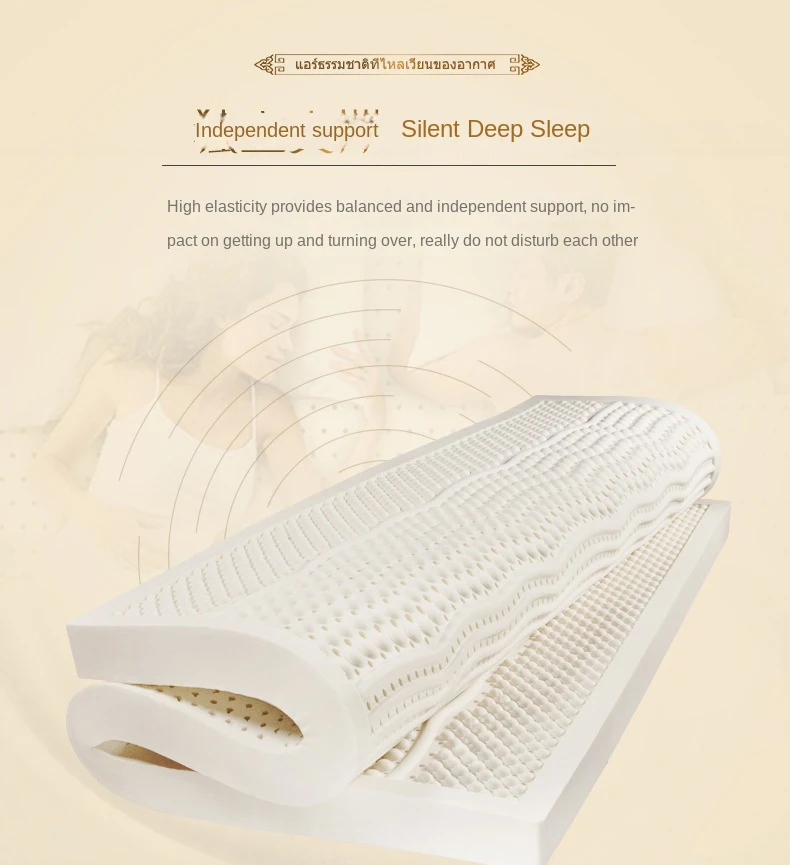 100% Thailand Natural Latex Mattress with Cover Natural Rubber Pure Mattress 1.5m/1.8m Bed Thickened Home Dormitory Cushion Mats