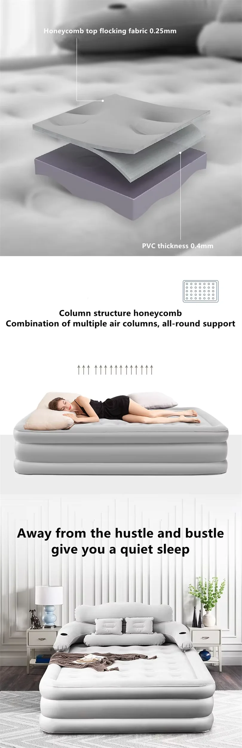 Inflatable mattress outdoor air cushion single person moisture absorption ventilation inflatable comfortable bed