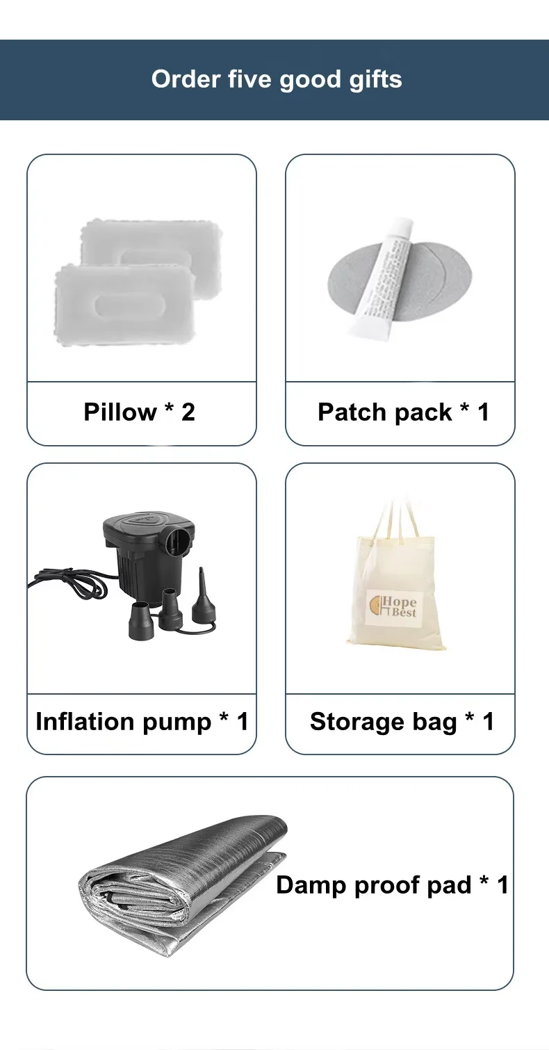 Inflatable mattress outdoor air cushion single person moisture absorption ventilation inflatable comfortable bed