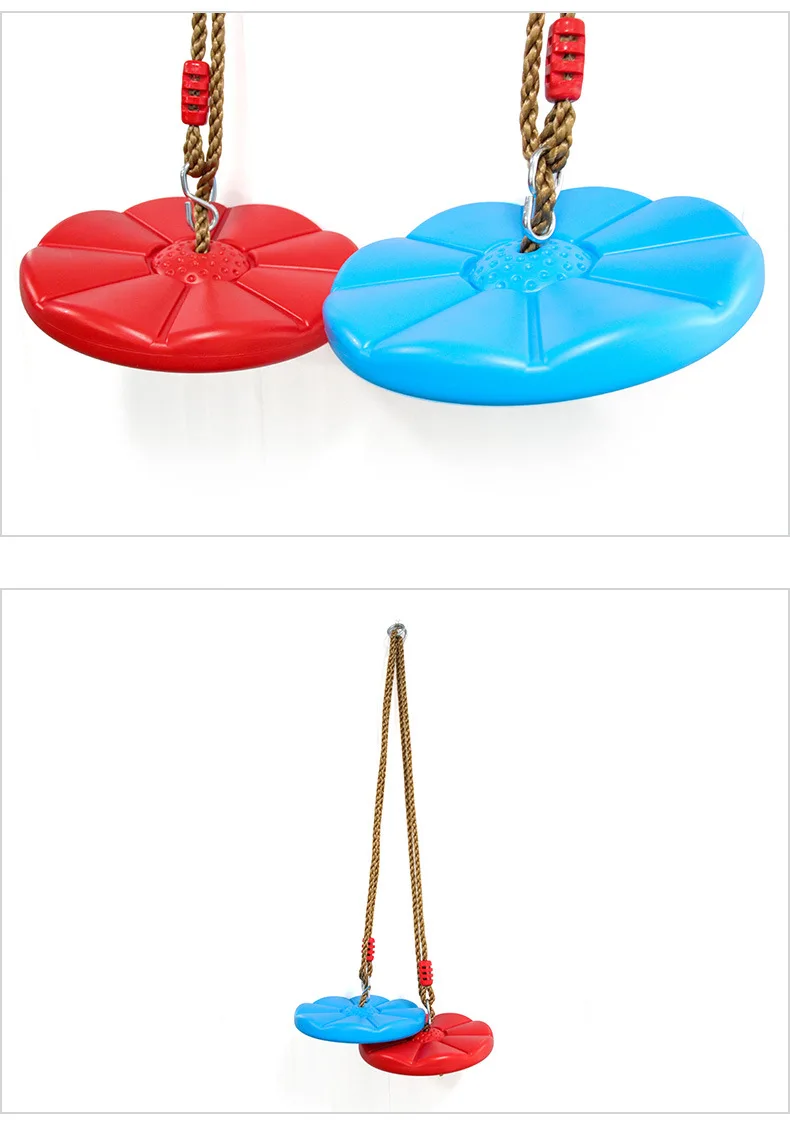 Children's Disc Swing Kid Indoor and Outdoor Sports Red Blue Thickened Octagonal Petal Swing Hanging Swing Toys Rocking Chair