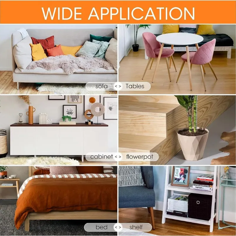 32/160Pcs Thickened Felt Chair Leg Pads Round Square Floor Protector Self Adhesive Furniture Table Legs Pad Bumper Anti Slip Mat