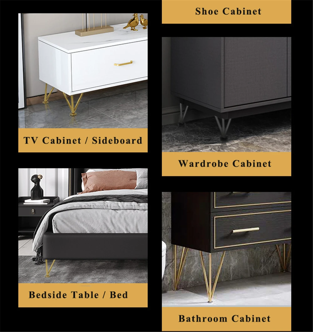 Thickened Stainless Steel Furniture Feet Bathroom Cabinet Foot Coffee Table Legs Sofa Bed Chair Adjustable Hardware Table Legs