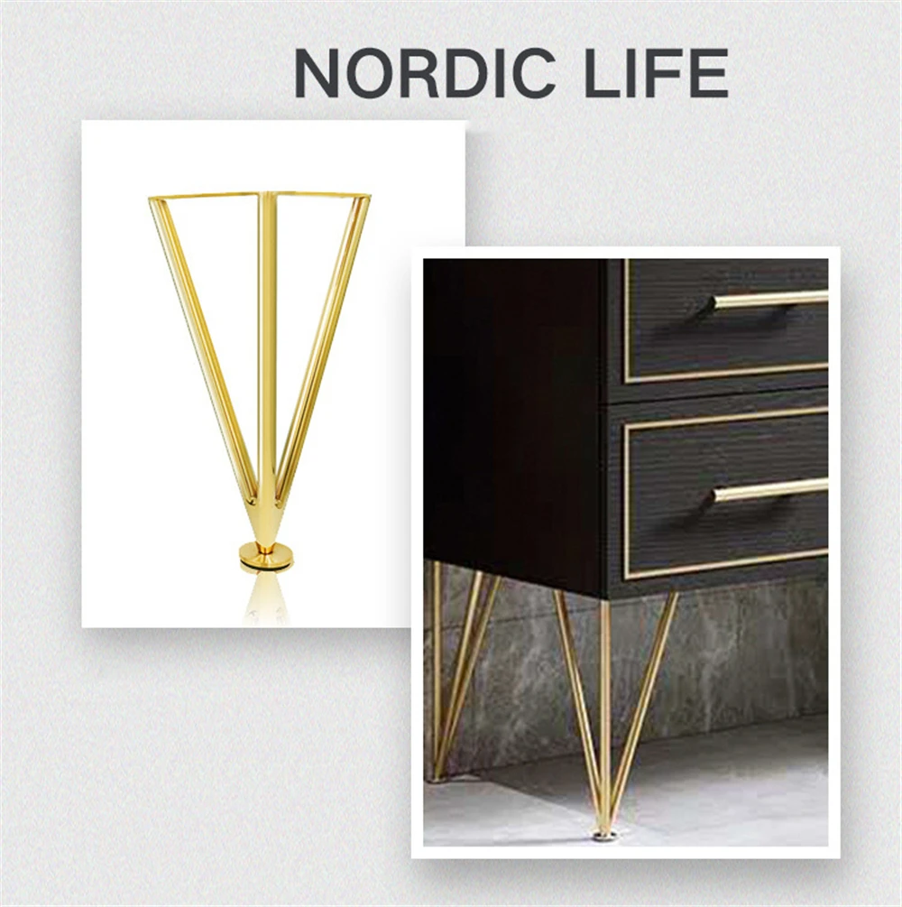 Thickened Stainless Steel Furniture Feet Bathroom Cabinet Foot Coffee Table Legs Sofa Bed Chair Adjustable Hardware Table Legs