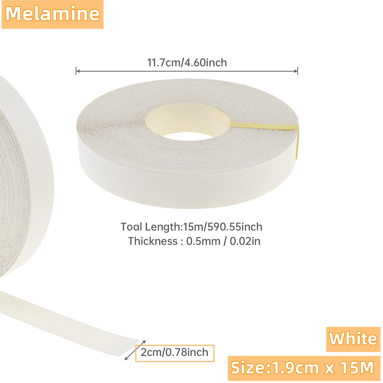 1.9cm/5cm x15M Hot Melt Adhesive Furniture Tape Melamine Edge Banding Strip/ Real Wood Pre Glued Veneer Sheet Cabinet Edge Decor