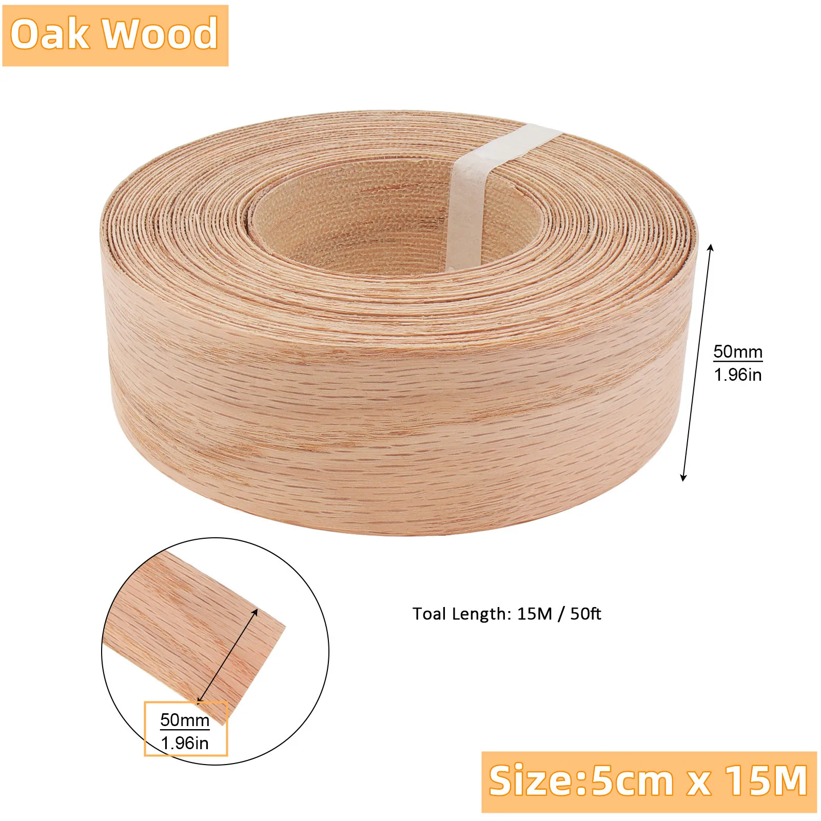 1.9cm/5cm x15M Hot Melt Adhesive Furniture Tape Melamine Edge Banding Strip/ Real Wood Pre Glued Veneer Sheet Cabinet Edge Decor