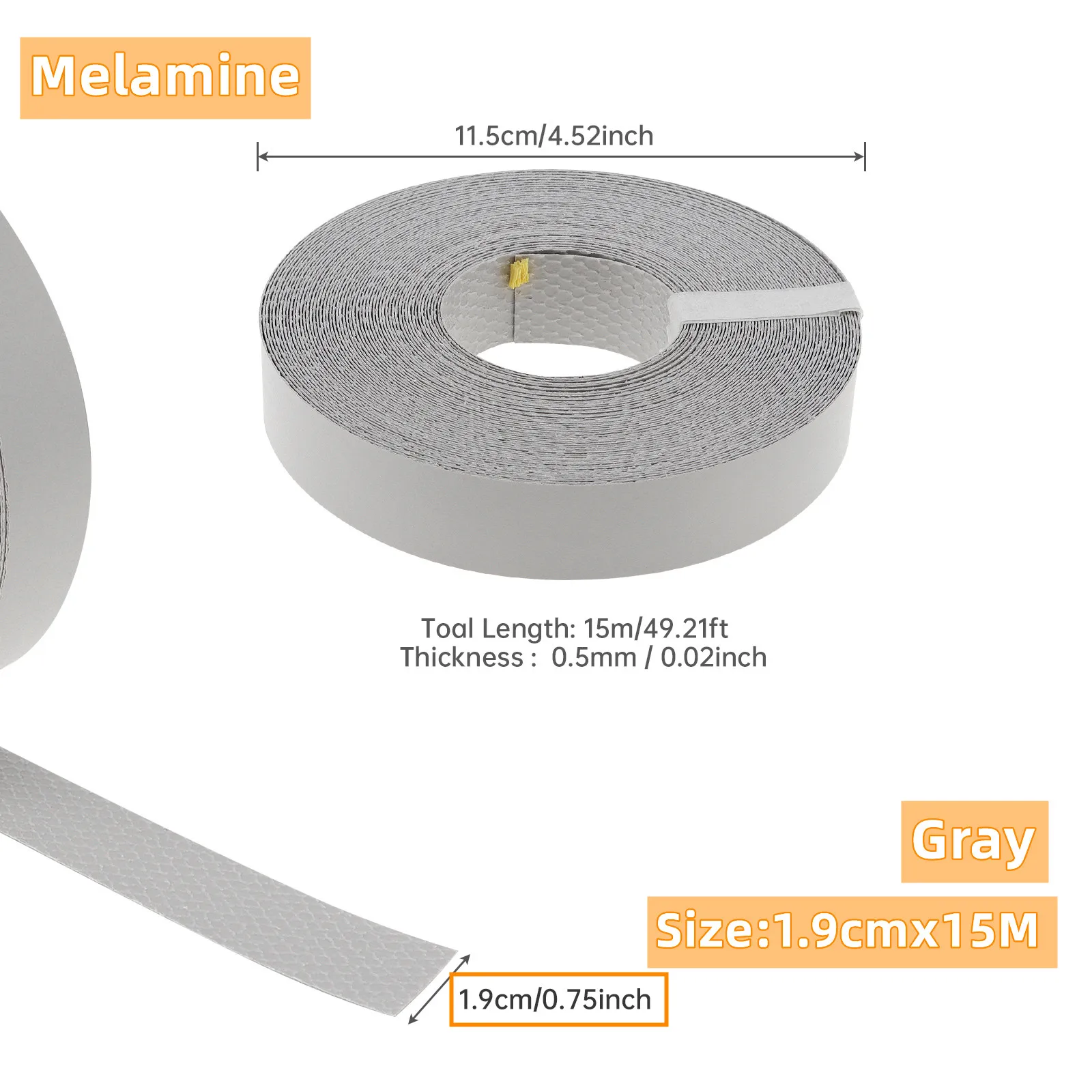 1.9cm/5cm x15M Hot Melt Adhesive Furniture Tape Melamine Edge Banding Strip/ Real Wood Pre Glued Veneer Sheet Cabinet Edge Decor