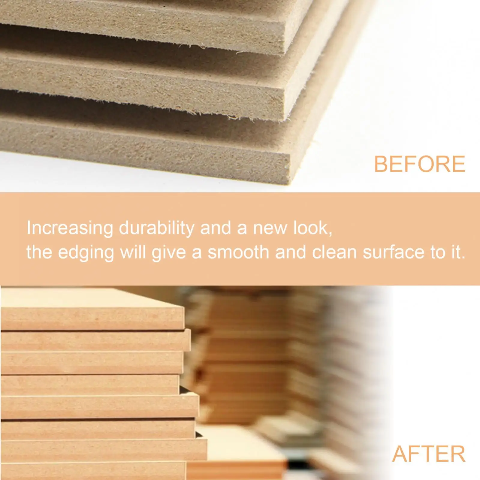 1.9cm/5cm x15M Hot Melt Adhesive Furniture Tape Melamine Edge Banding Strip/ Real Wood Pre Glued Veneer Sheet Cabinet Edge Decor