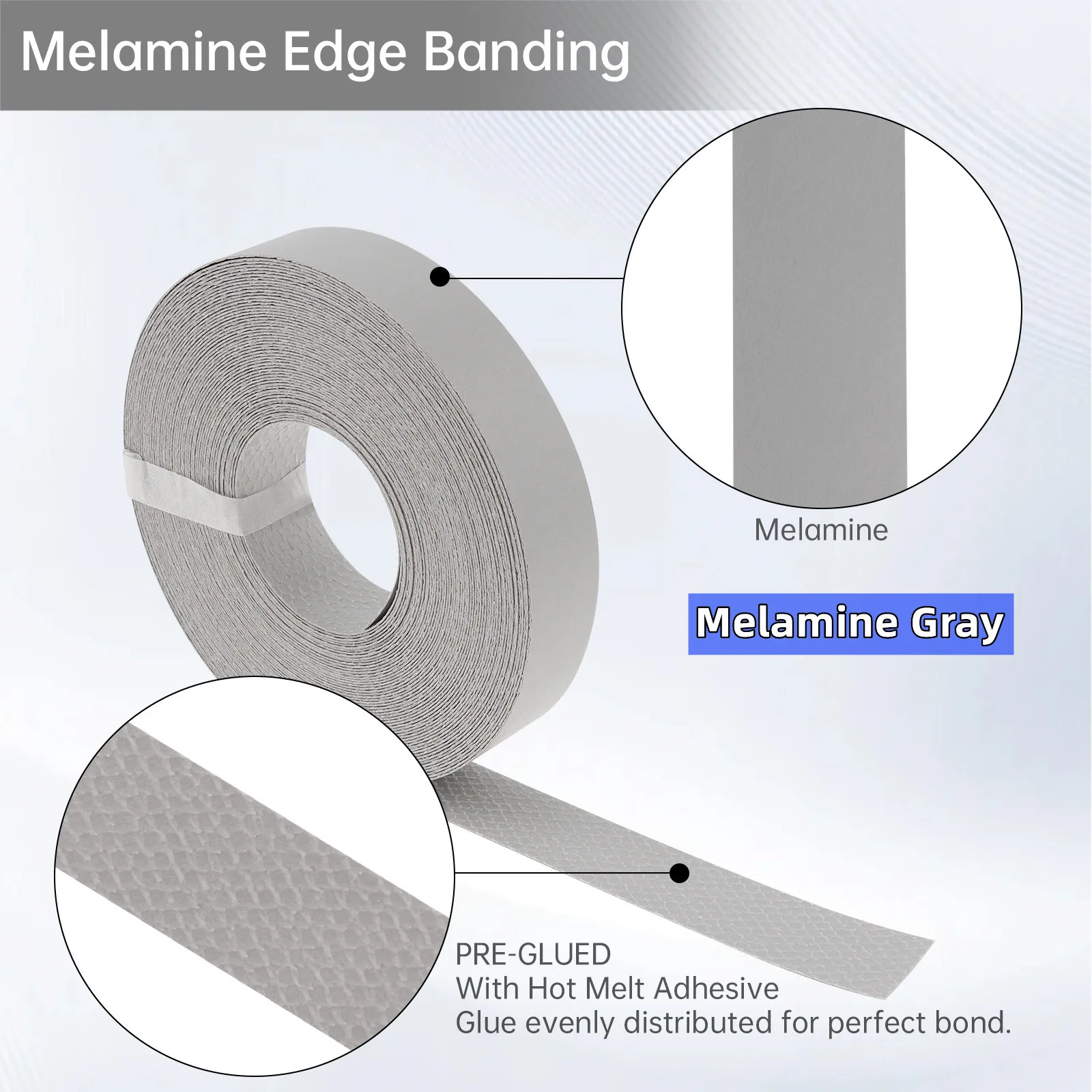 1.9cm/5cm x15M Hot Melt Adhesive Furniture Tape Melamine Edge Banding Strip/ Real Wood Pre Glued Veneer Sheet Cabinet Edge Decor