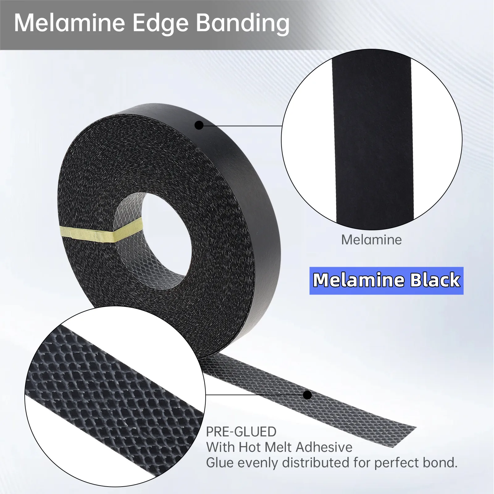 1.9cm/5cm x15M Hot Melt Adhesive Furniture Tape Melamine Edge Banding Strip/ Real Wood Pre Glued Veneer Sheet Cabinet Edge Decor